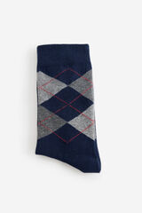 Fifty Outlet Calcetines fantasía con rombos grises Navy