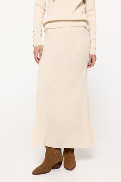 Fifty Outlet Falda Evasé Tricot Beige/Claro
