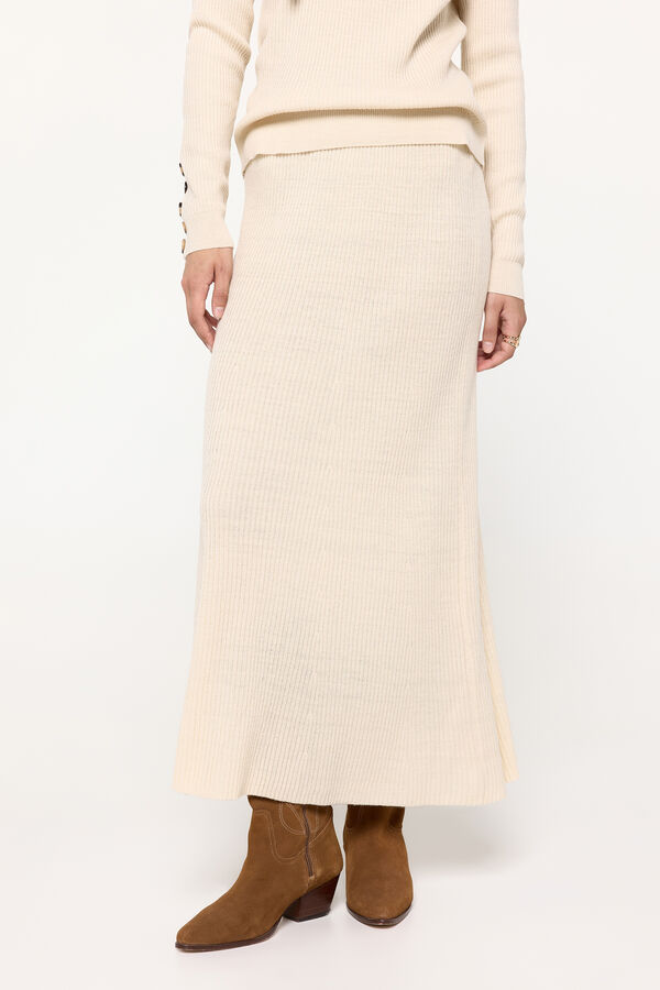 Fifty Outlet Falda evasé tricot Beige/Claro