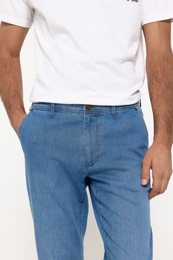Fifty Outlet Chino denim algodón Azul