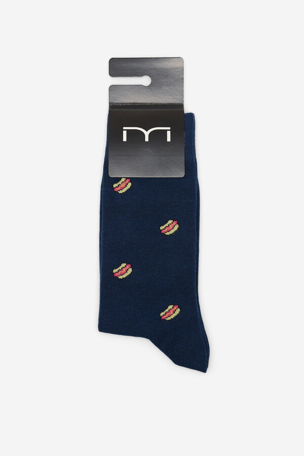 Fifty Outlet Calcetines media caña print hot dogs Navy