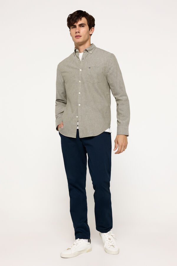 Fifty Outlet Camisa twill lisa Gris