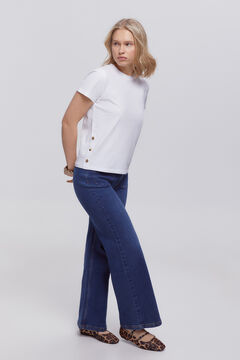 Fifty Outlet Camiseta heavy cotton botones Blanco