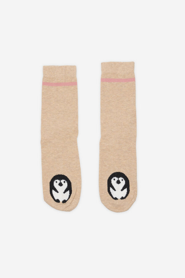 Fifty Outlet Calcetines fantasía pingüinos natural