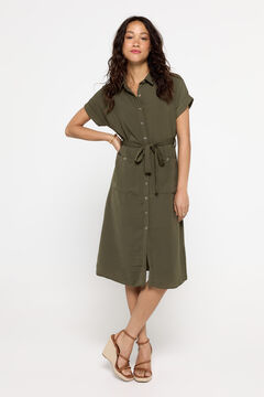 Fifty Outlet Vestido Camisero Kaki Oscuro