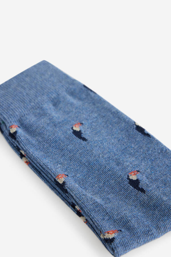 Fifty Outlet Calcetines fantasía con print de tucanes Azul