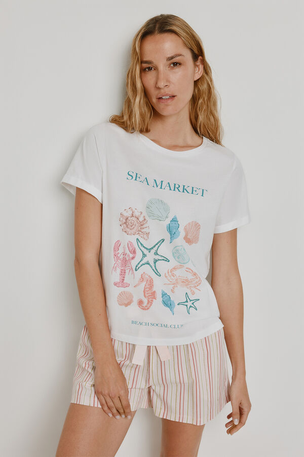 Milano Pijama estampada Blanco