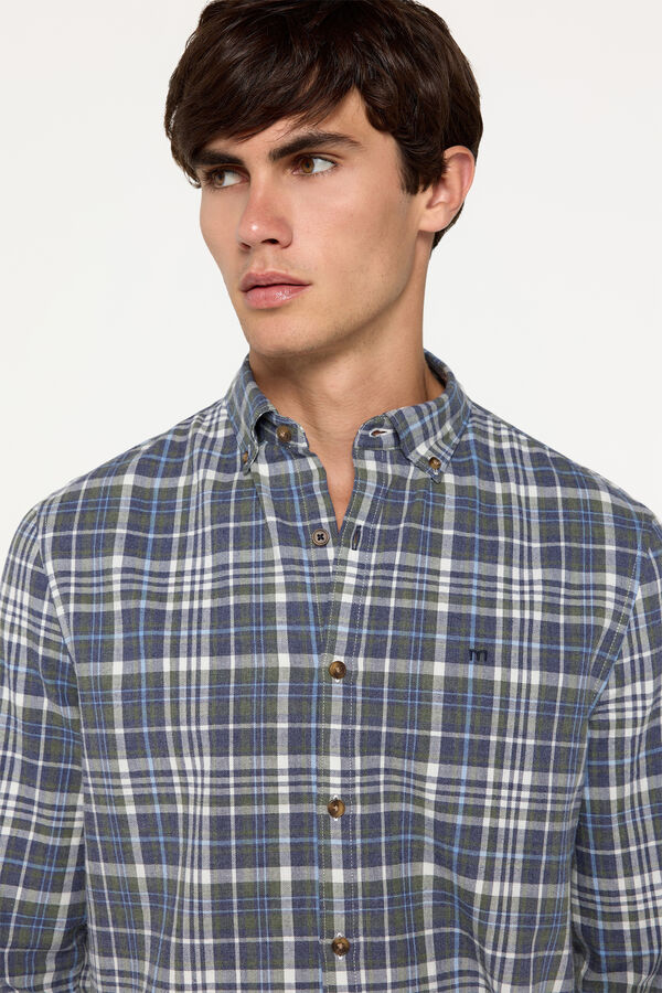 Fifty Outlet Camisa twill cuadros Azul