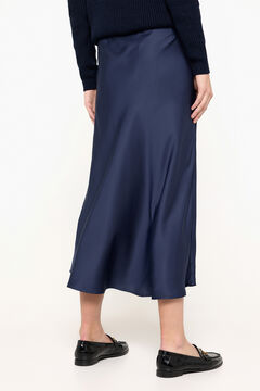 Fifty Outlet Falda midi satinada Navy