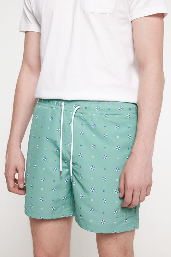 Pedro del Hierro Ba&ntilde;ador con estampado mini flotador PDH. Azul