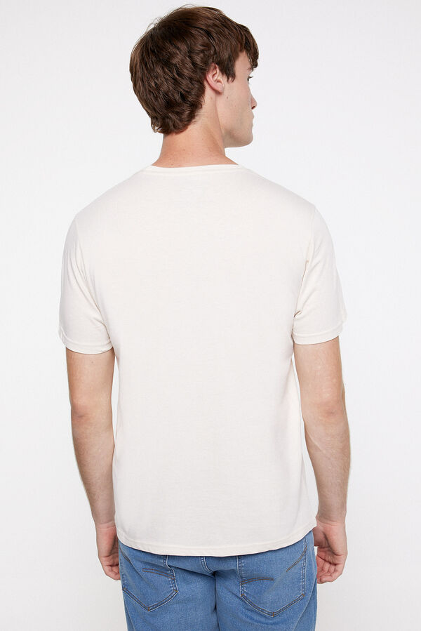 milano Camiseta Algod&oacute;n Estampada. Beige