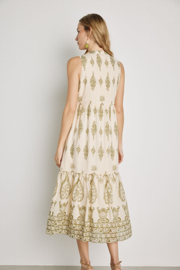 Milano Vestido estampado escote pico Verde