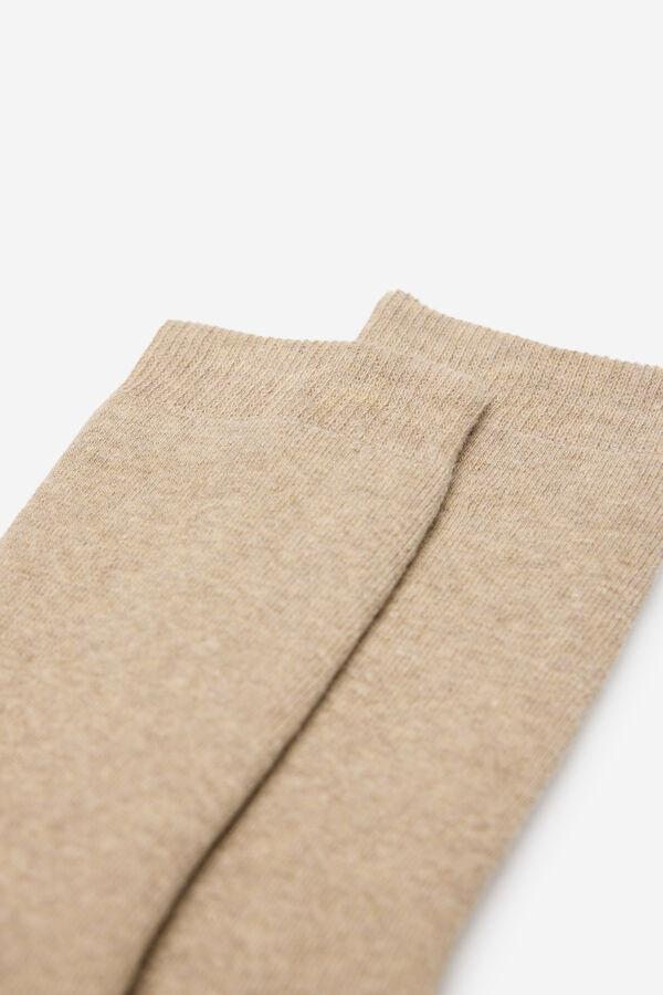 Fifty Outlet Calcetines gorditos con frase Beige/Camel