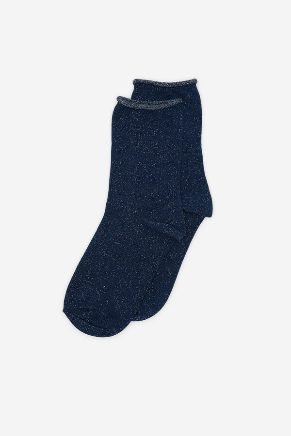 Fifty Outlet Calcetines micro lúrex Azul