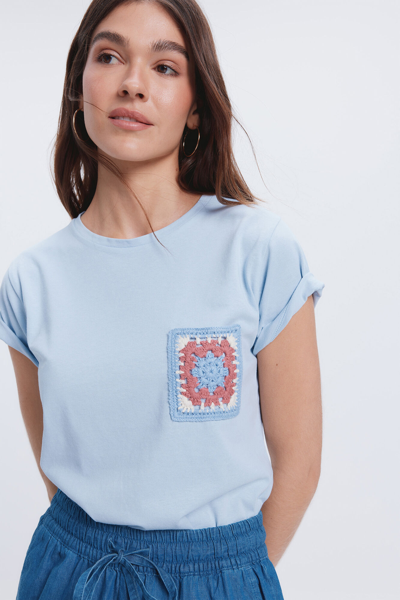 Milano Camiseta bolsillo crochet