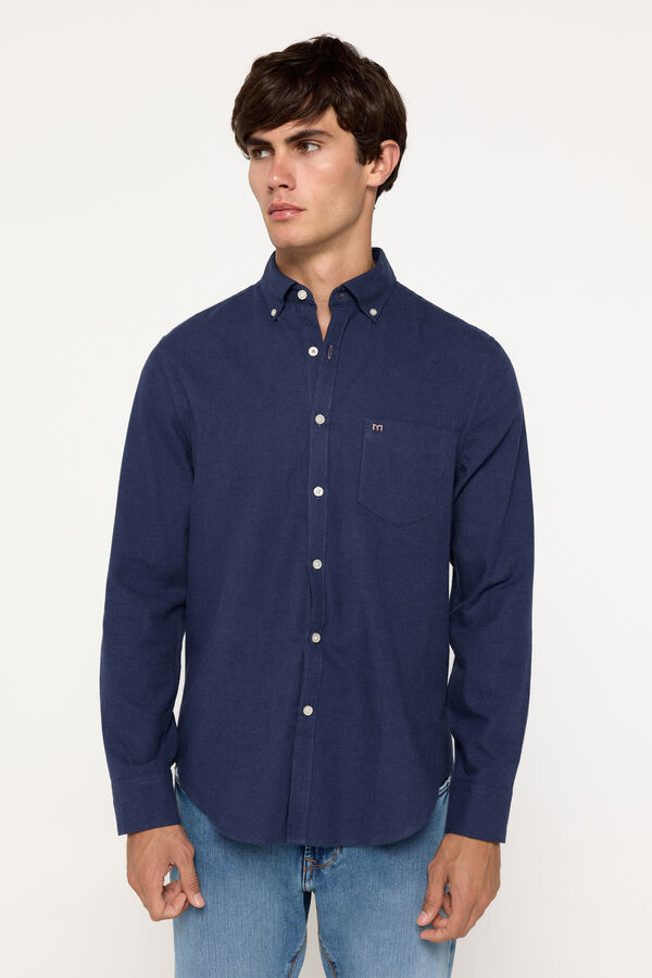 Fifty Outlet Camisa twill lisa Azul