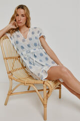 Milano Playera de dormir larga estampada Blanco