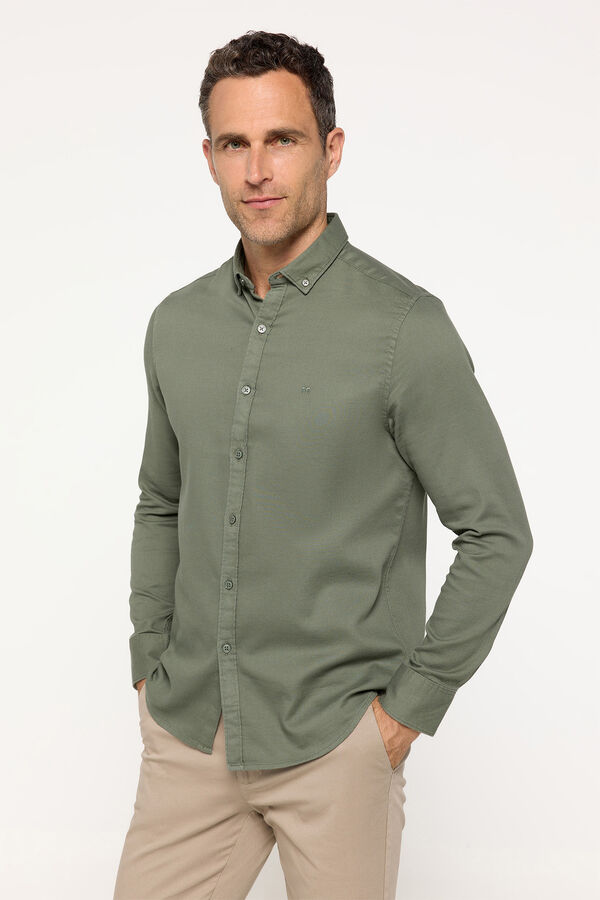 Fifty Outlet Camisa sport estructura Kaki Oscuro