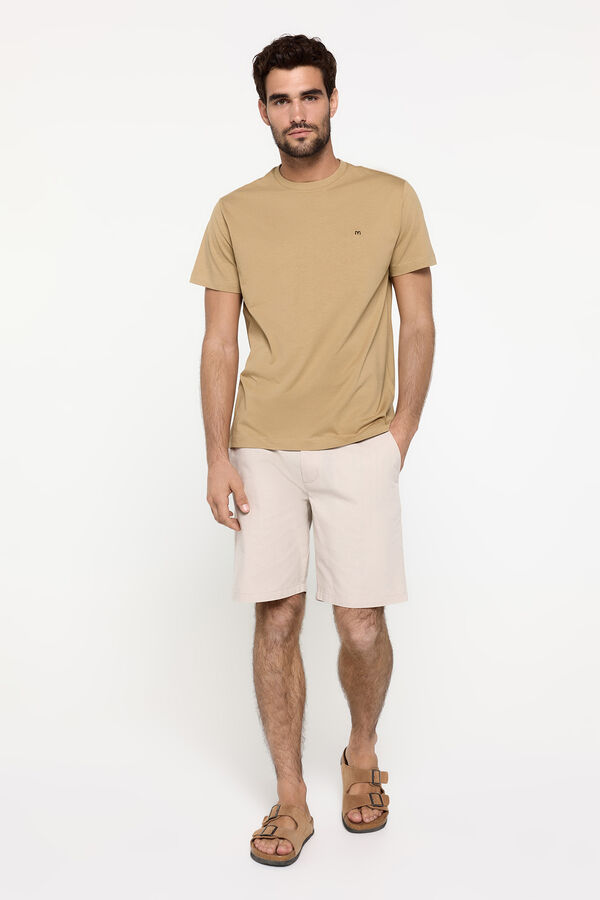 Fifty Outlet Playera básica 100% de algodón Tostado