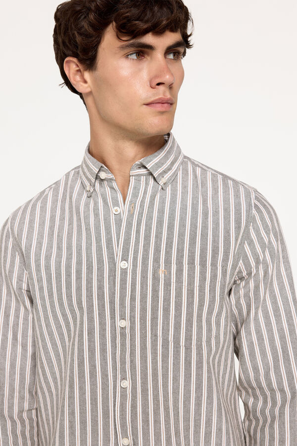 Fifty Outlet Camisa oxford rayas Verde
