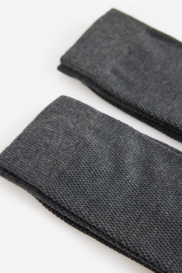 Fifty Outlet Calcetines básicos con estructura Gris Oscuro