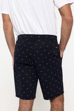 Fifty Outlet Bermudas algodón con microestampado Azul