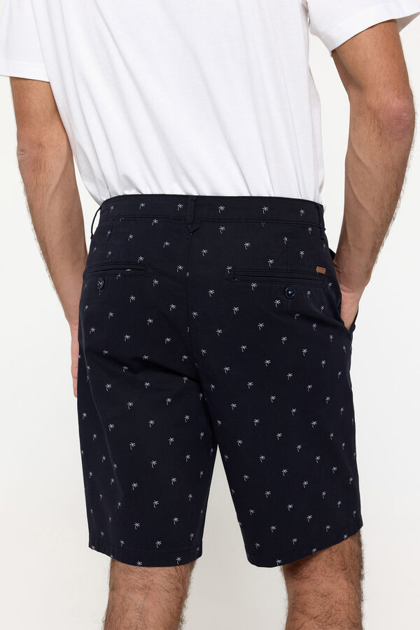 Fifty Outlet Bermudas algodón con microestampado Azul
