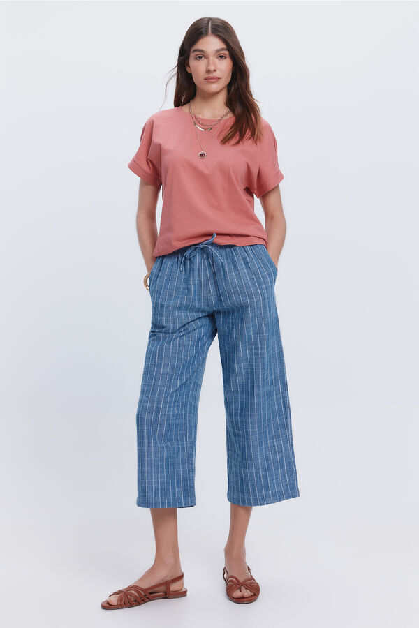 Milano Camiseta manga corta lisa Rojo/Coral