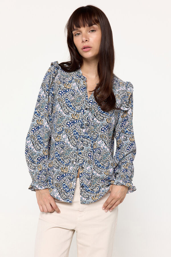 Milano Blusa Fluida Volantes natural