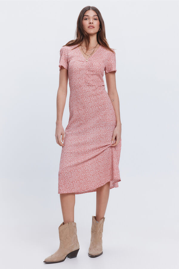Fifty Outlet Vestido midi tejido circular Rojo