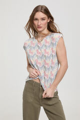 Fifty Outlet Playera estampada natural