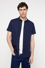 Fifty Outlet Camisa popelín lisa. Azul