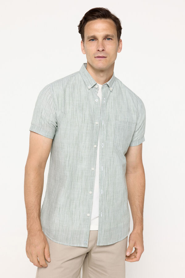 Milano Camisa sport a rayas de manga corta Verde