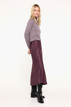 Fifty Outlet Falda midi satinada Vino