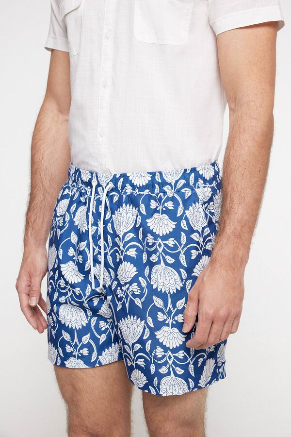 Fifty Outlet Bañador con estampado flor de loto. Azul