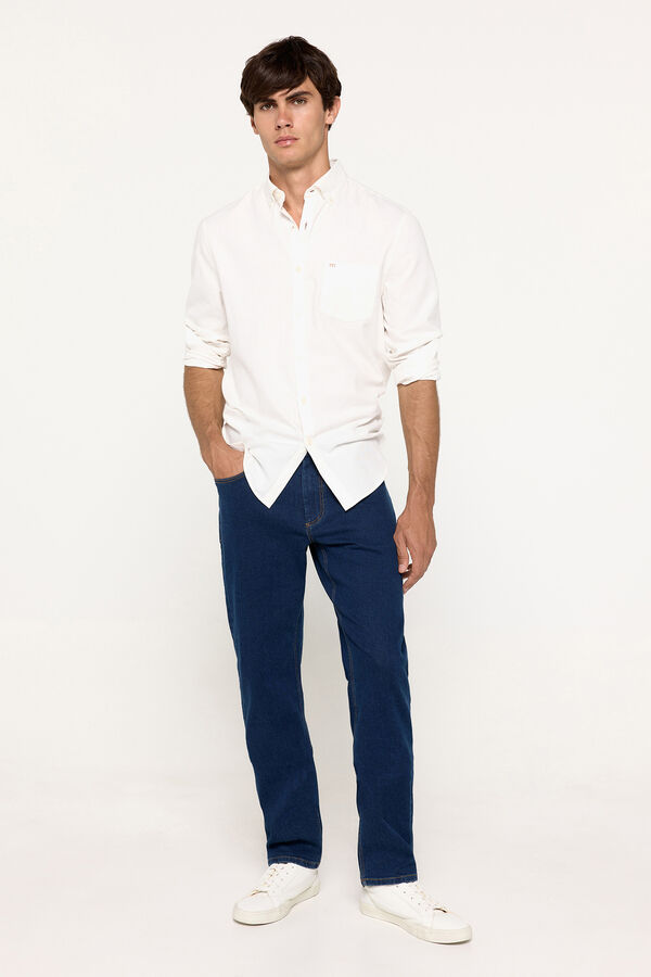 Fifty Outlet Camisa twill lisa Marfil