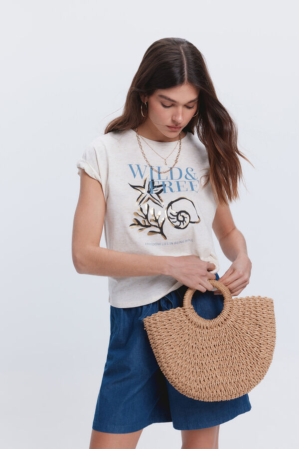 Fifty Outlet Camiseta mezcla lurex Morado/Lila