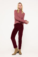 Fifty Outlet Jersey grueso tejido melange cuello perkins Fucsia