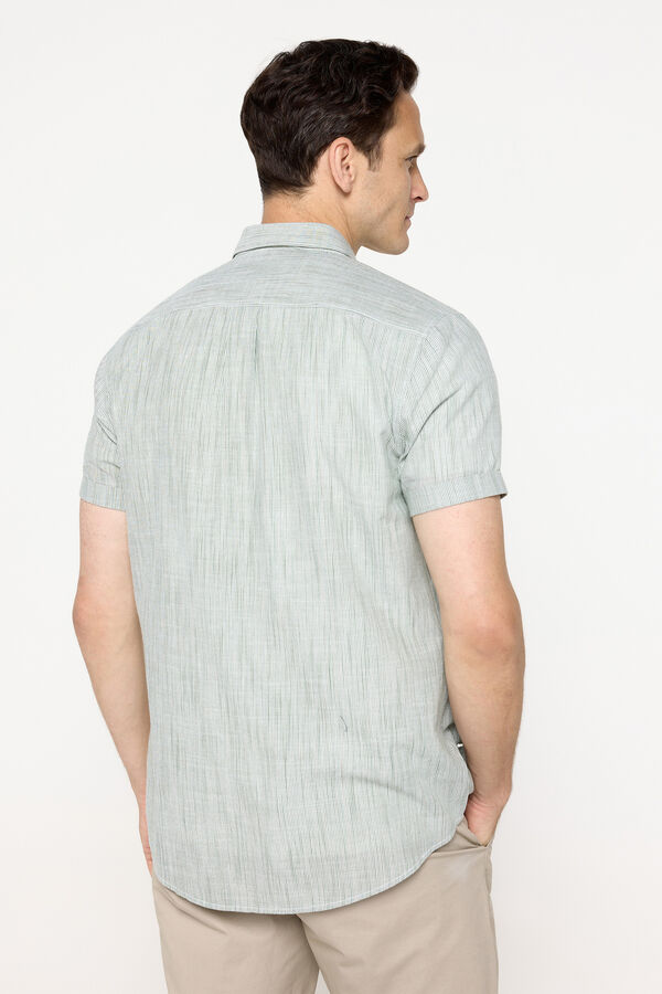 Milano Camisa sport a rayas de manga corta Verde