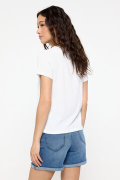 Fifty Outlet Playera manga corta calidad con estructura. Blanco