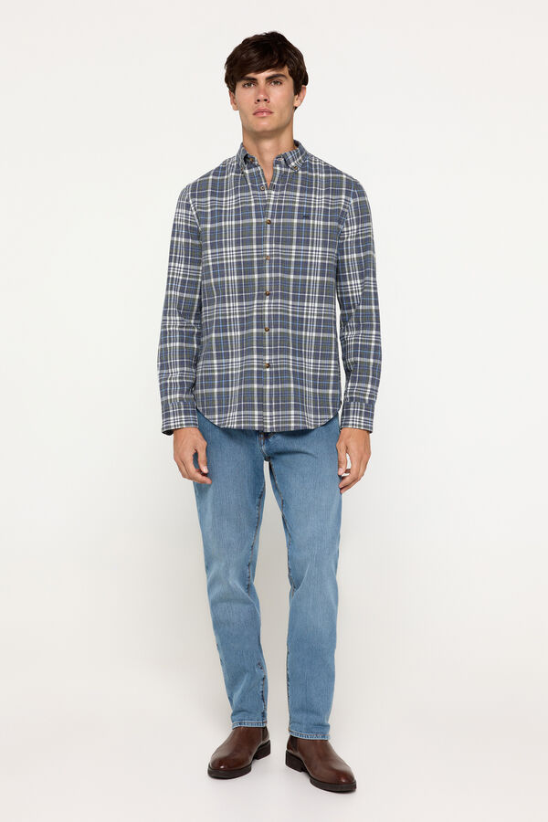 Fifty Outlet Camisa twill cuadros Azul