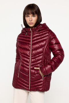 Fifty Outlet Abrigo acolchado con capucha Vino