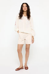Fifty Outlet Bermudas estilo paperbag con cinturón Beige