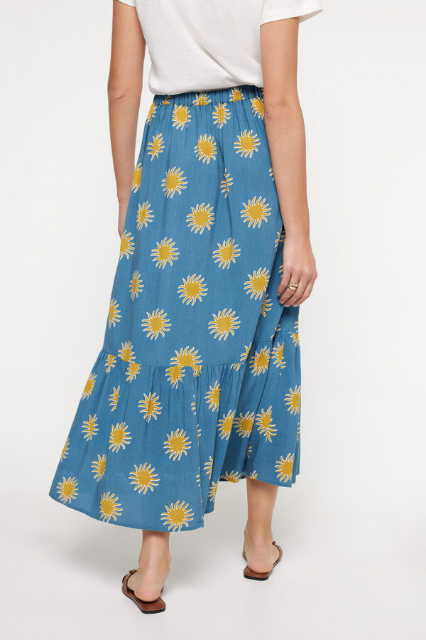 Milano Falda midi estampada. Azul