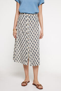 Fifty Outlet Falda midi Bambula Azul