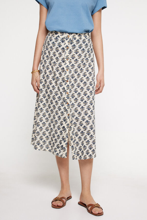 Fifty Outlet Falda midi Bambula Azul