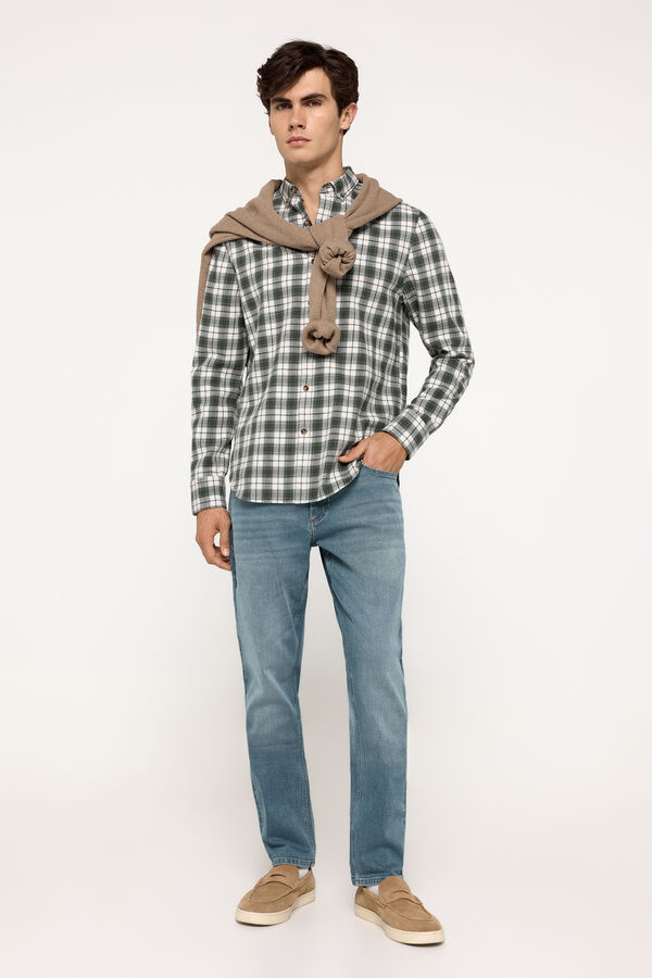 Fifty Outlet Camisa twill cuadros Verde
