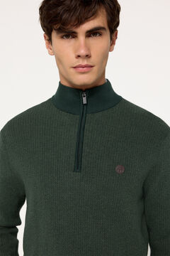 Fifty Outlet Jersey Media Cremallera Gris Oscuro