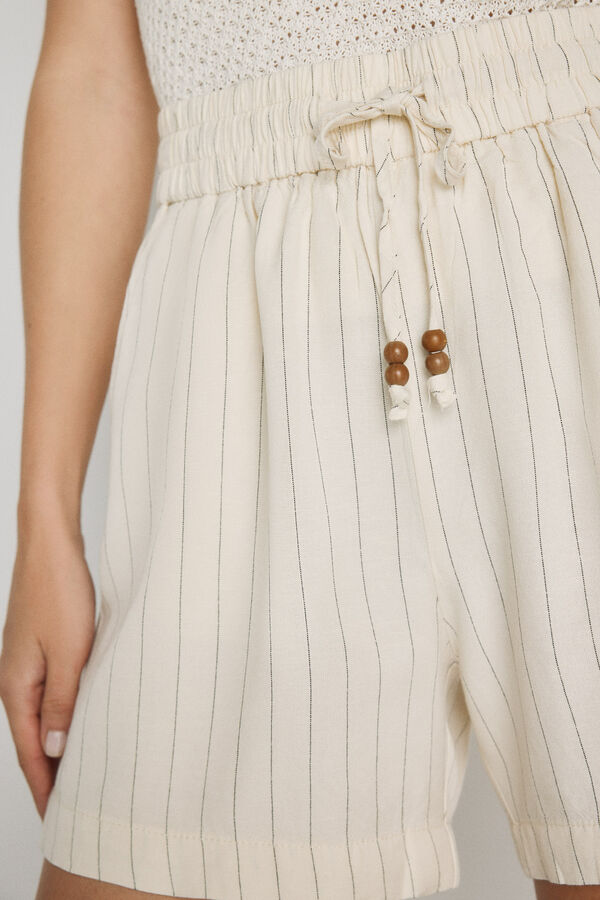 Milano Bermudas de rayas con cintura el&aacute;stica Beige