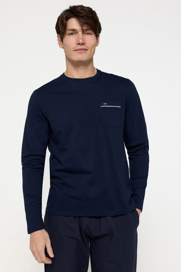 Fifty Outlet Pijama larga de algodón Navy